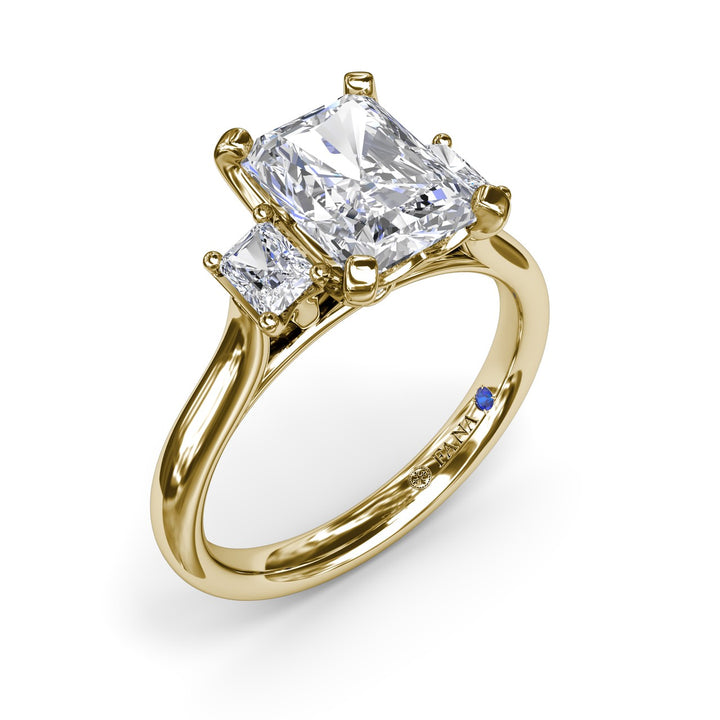 Three-Stone Radiant Engagement Ring