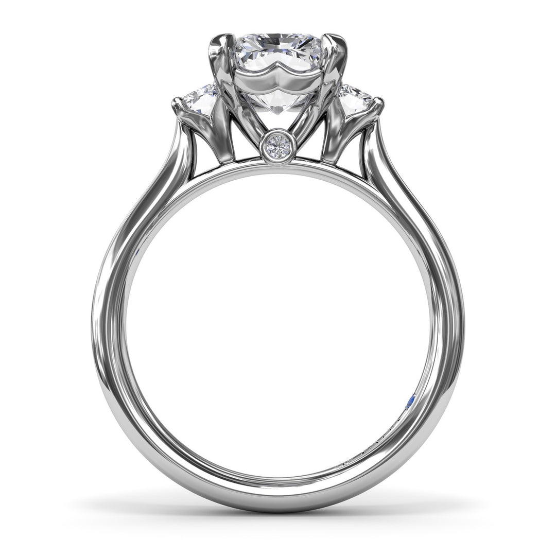 Three-Stone Radiant Engagement Ring