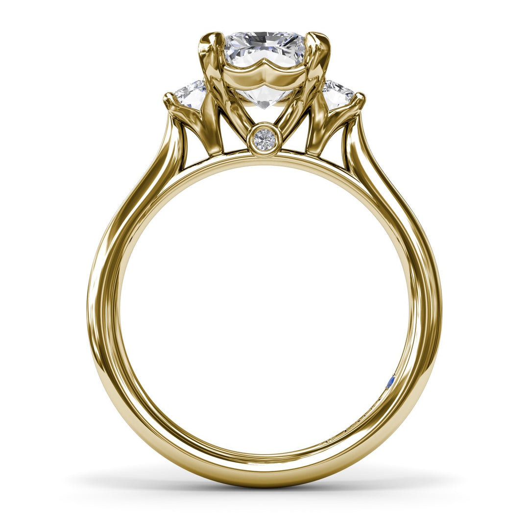 Three-Stone Radiant Engagement Ring