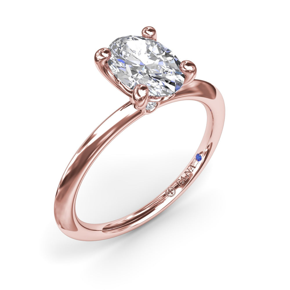 Two-Toned Solitaire Knife-Edge Diamond Engagement Ring