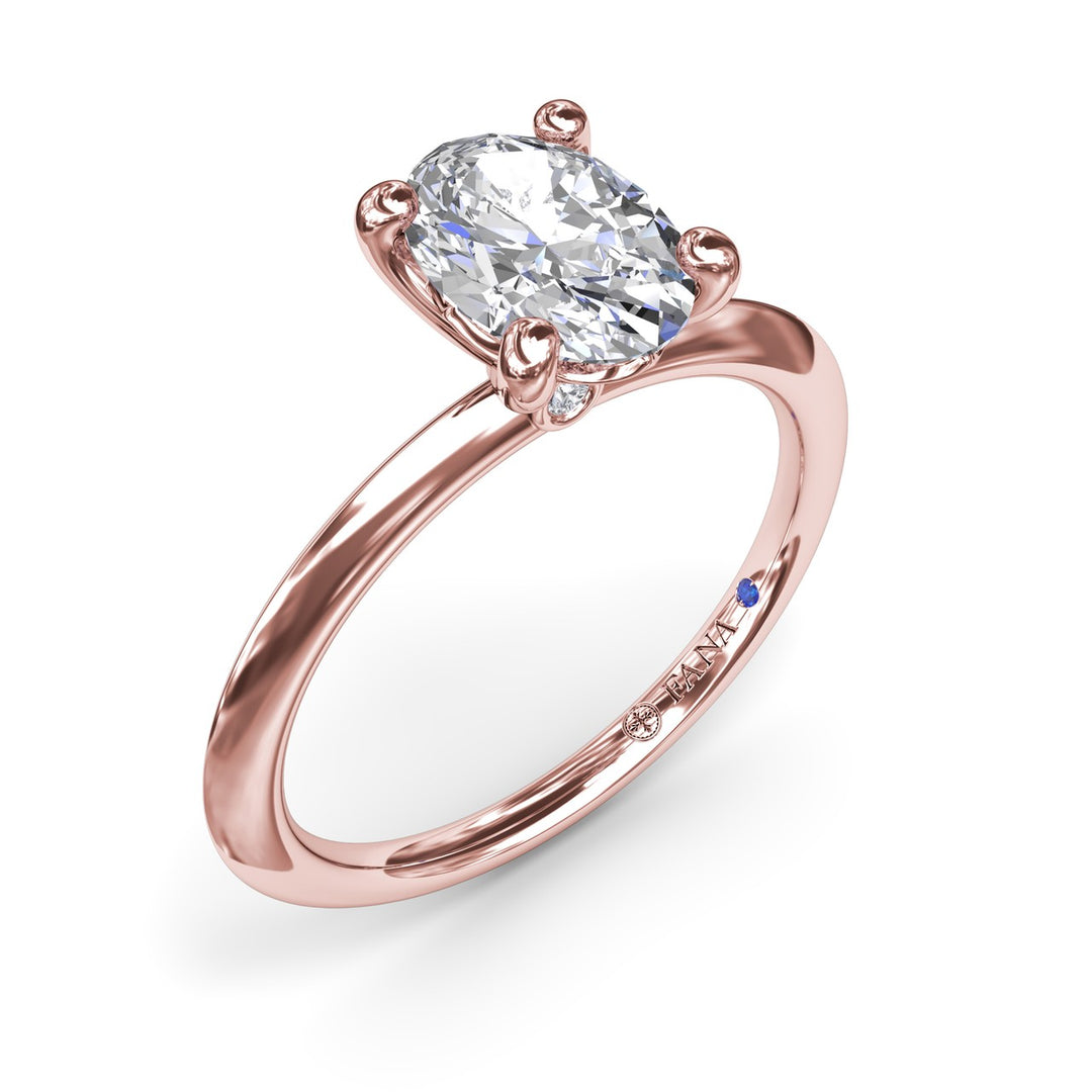 Two-Toned Solitaire Knife-Edge Diamond Engagement Ring