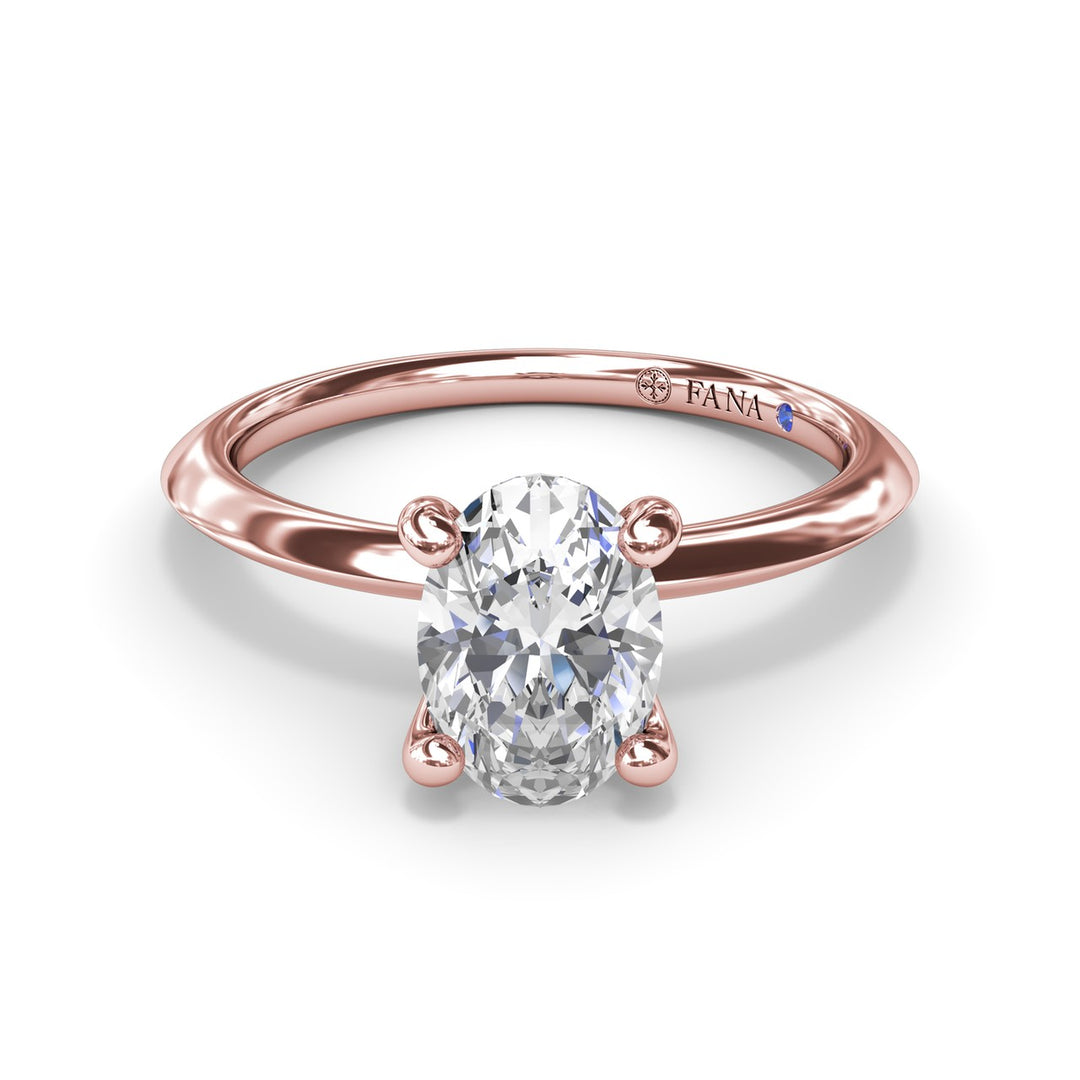 Two-Toned Solitaire Knife-Edge Diamond Engagement Ring
