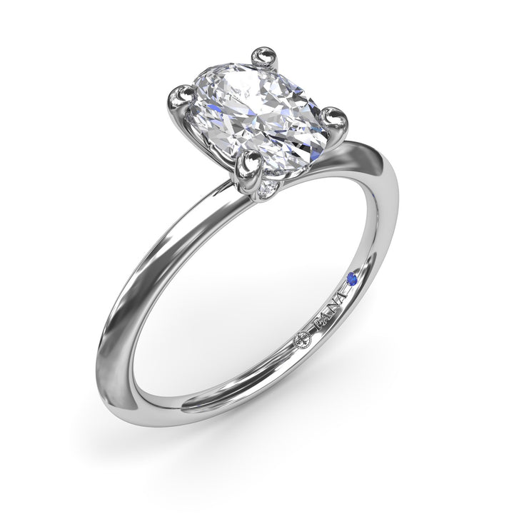 Two-Toned Solitaire Knife-Edge Diamond Engagement Ring