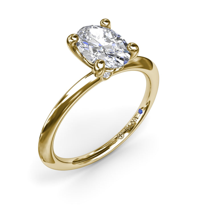 Two-Toned Solitaire Knife-Edge Diamond Engagement Ring