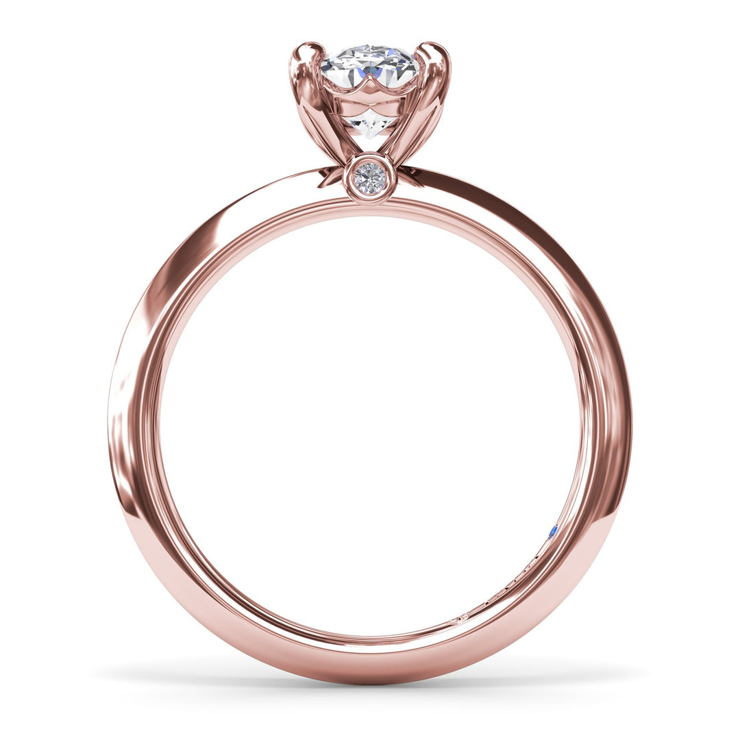 Two-Toned Solitaire Knife-Edge Diamond Engagement Ring
