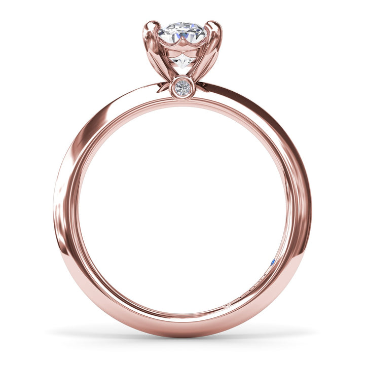 Two-Toned Solitaire Knife-Edge Diamond Engagement Ring