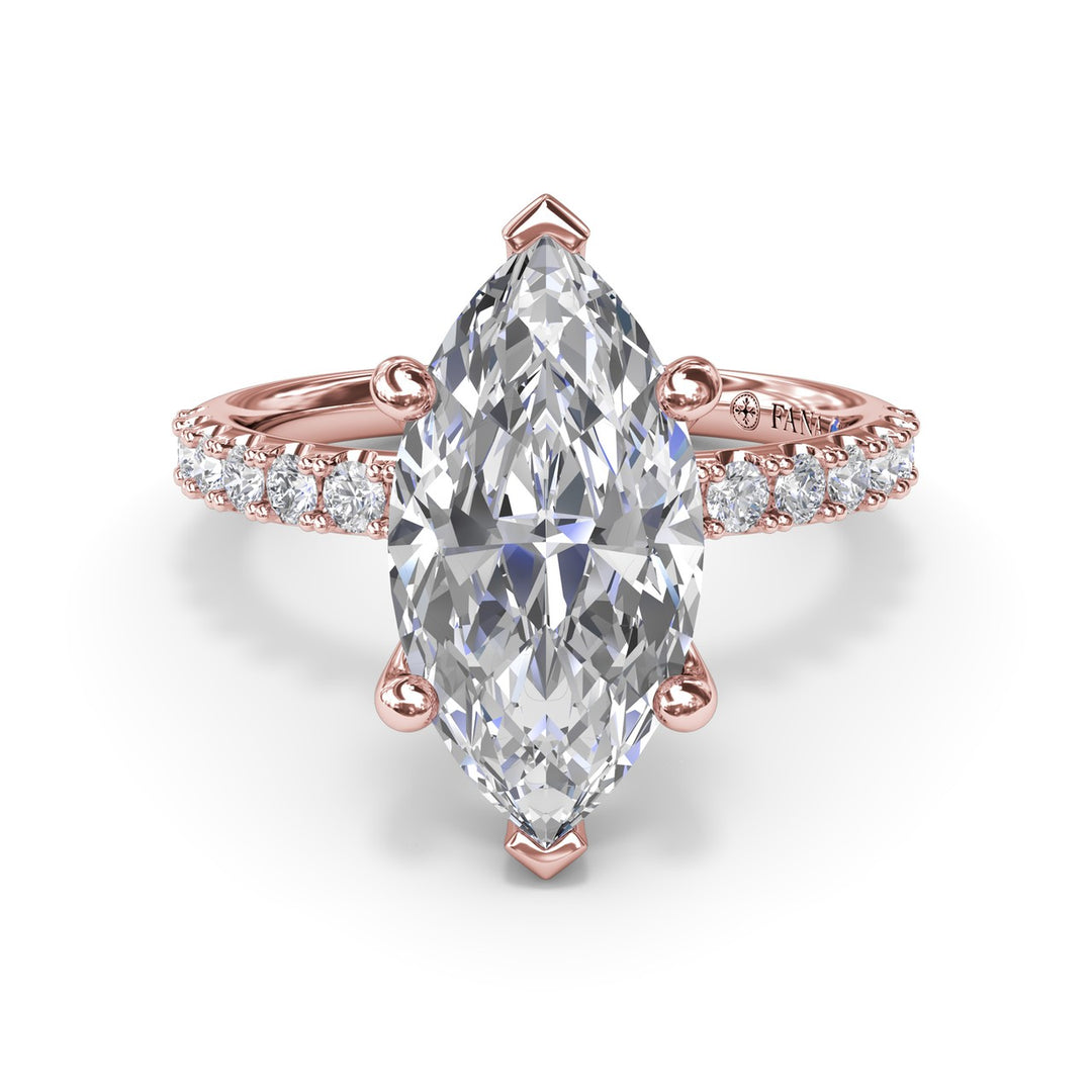 Classic Pave Marquise Diamond Engagement Ring