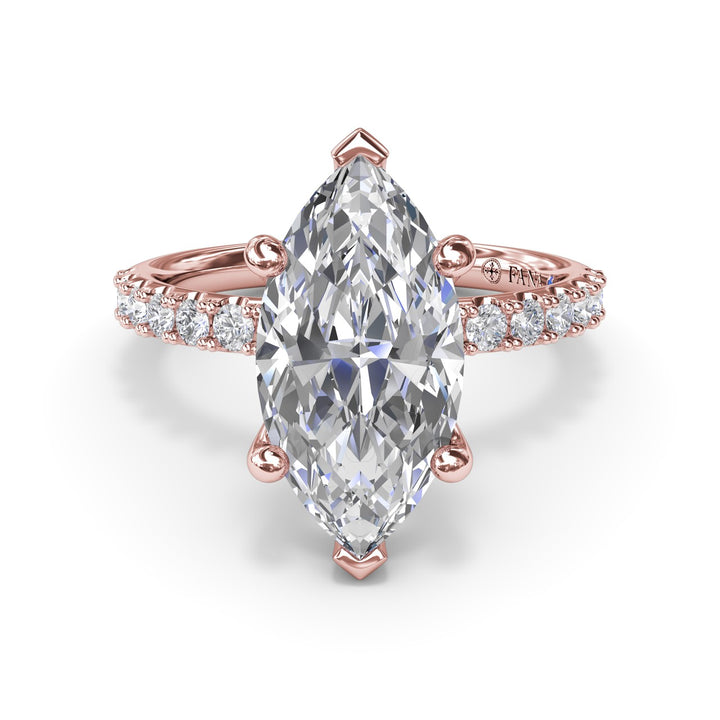 Classic Pave Marquise Diamond Engagement Ring