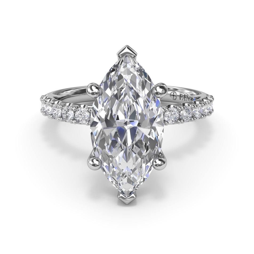 Classic Pave Marquise Diamond Engagement Ring