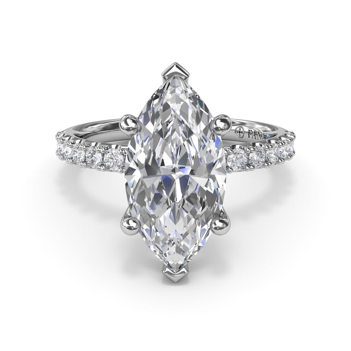 Classic Pave Marquise Diamond Engagement Ring