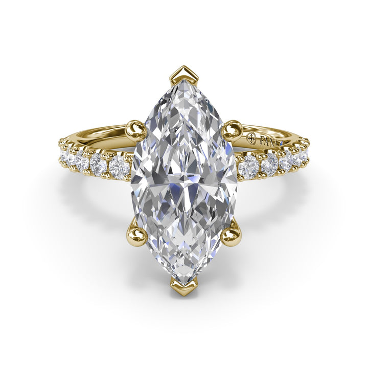 Classic Pave Marquise Diamond Engagement Ring