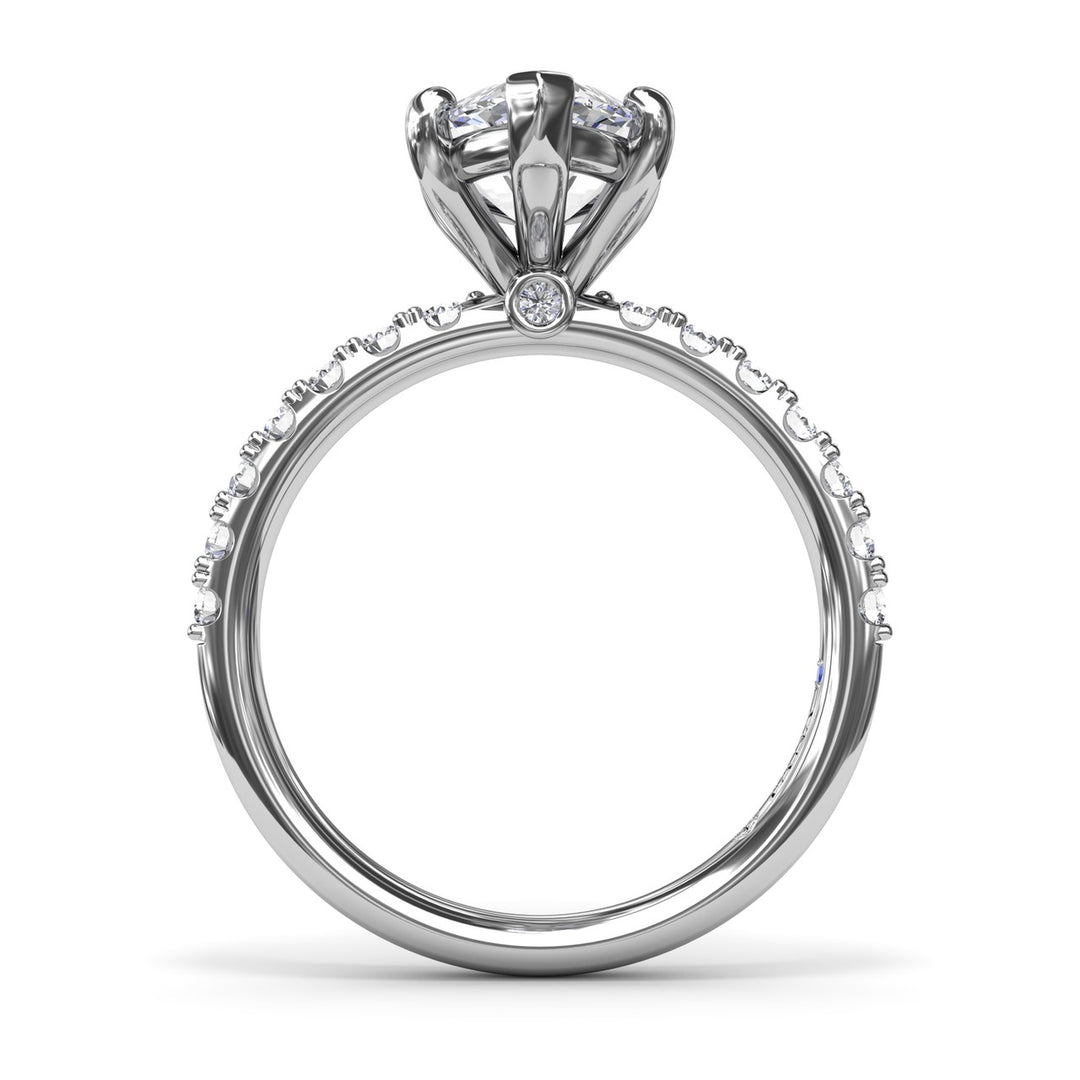 Classic Pave Marquise Diamond Engagement Ring