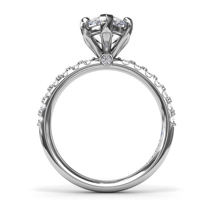 Classic Pave Marquise Diamond Engagement Ring