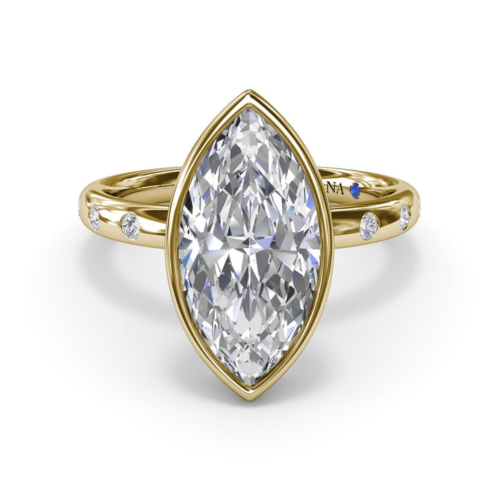 Bezel Set Marquise Diamond Engagement Ring