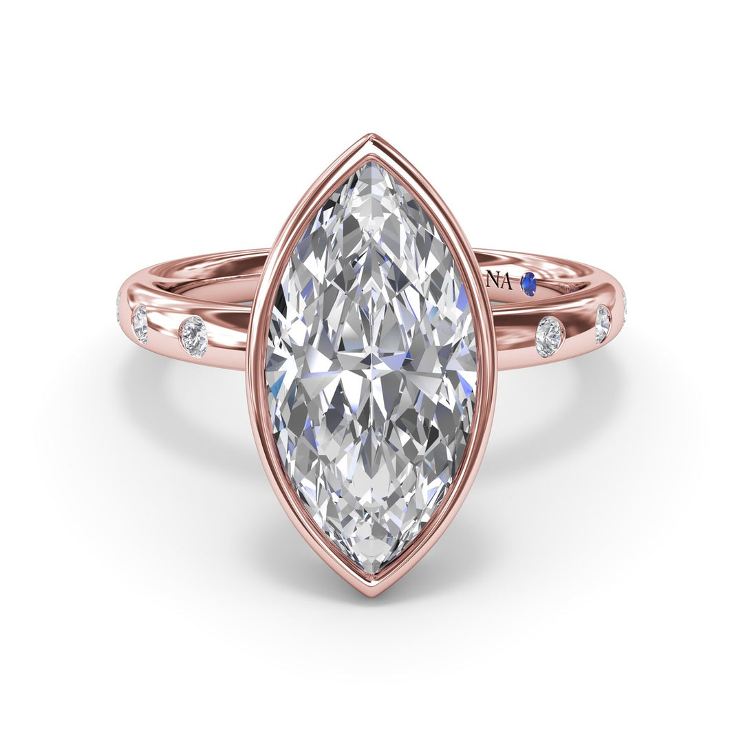 Bezel Set Marquise Diamond Engagement Ring