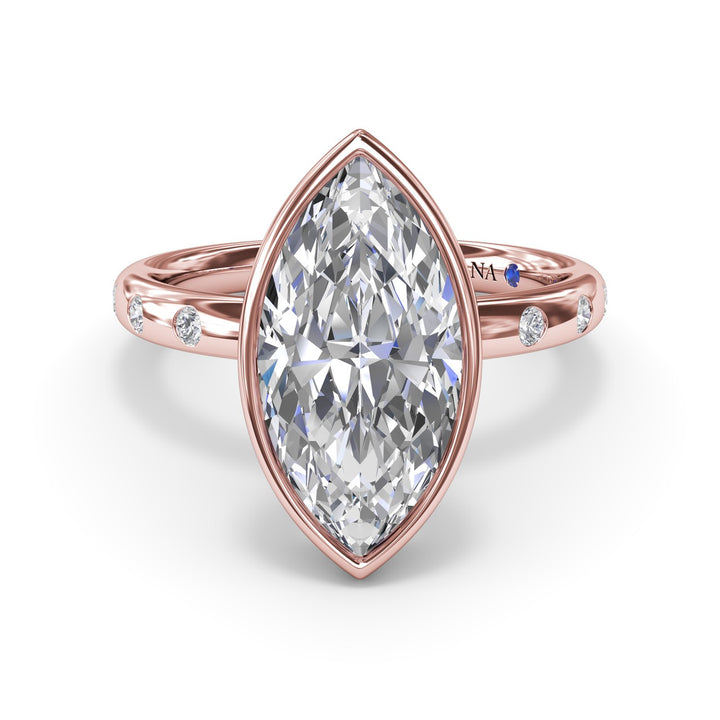 Bezel Set Marquise Diamond Engagement Ring