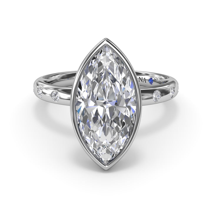 Bezel Set Marquise Diamond Engagement Ring
