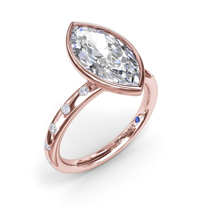Bezel Set Marquise Diamond Engagement Ring
