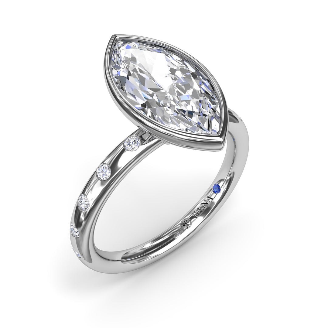 Bezel Set Marquise Diamond Engagement Ring