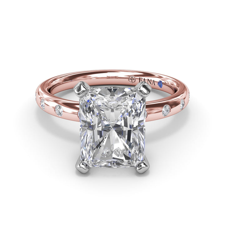 Flush Set Radiant Diamond Engagement Ring