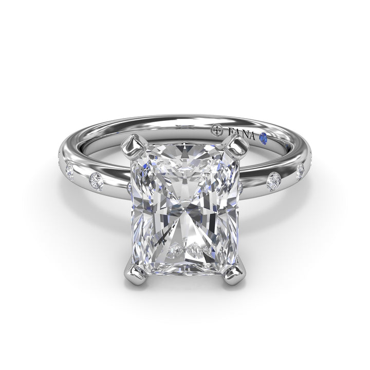 Flush Set Radiant Diamond Engagement Ring