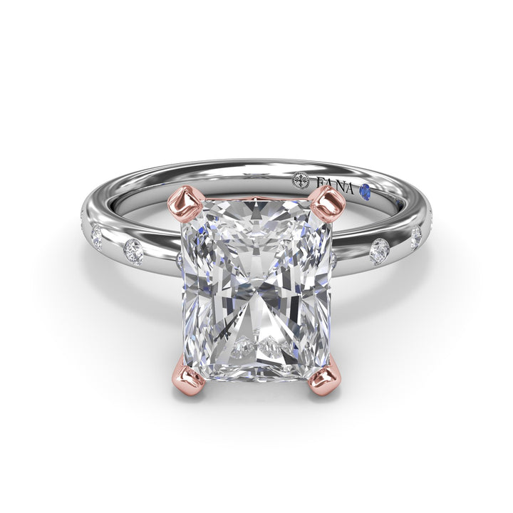 Flush Set Radiant Diamond Engagement Ring