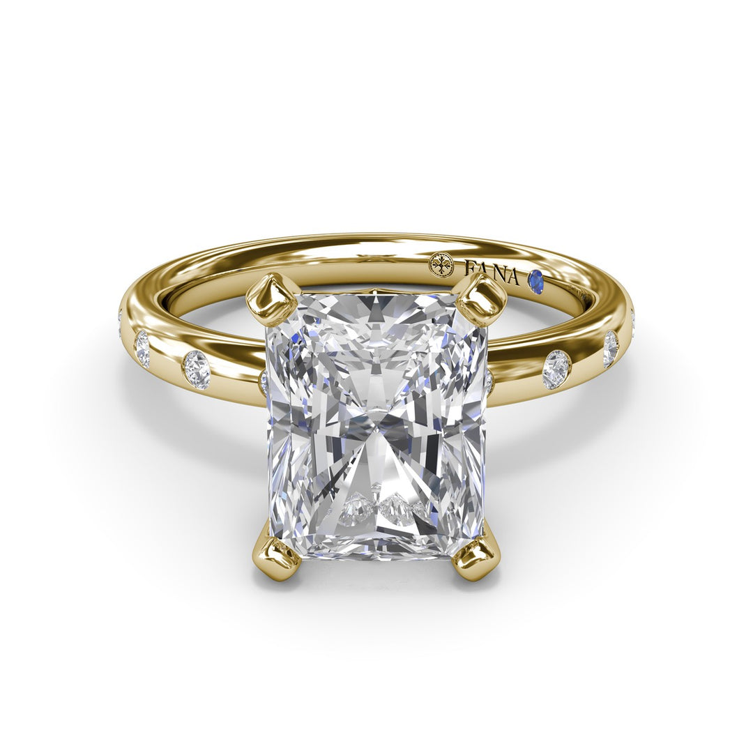 Flush Set Radiant Diamond Engagement Ring