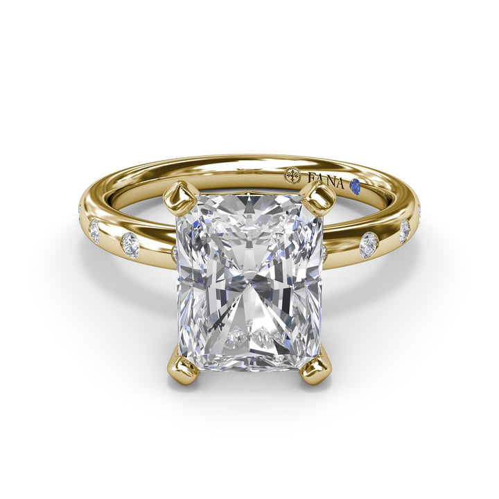 Flush Set Radiant Diamond Engagement Ring