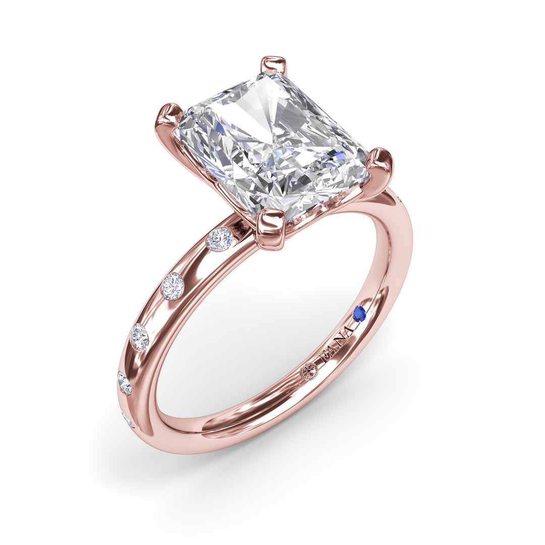 Flush Set Radiant Diamond Engagement Ring