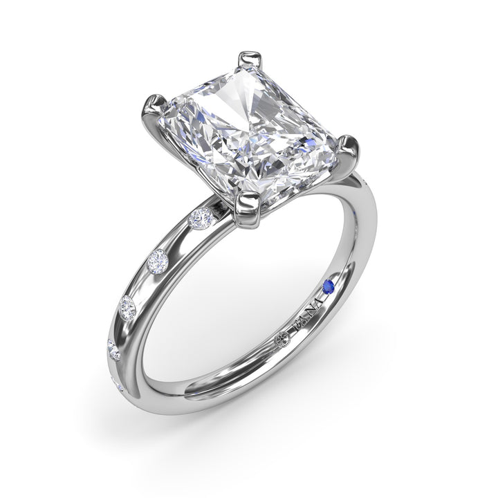 Flush Set Radiant Diamond Engagement Ring