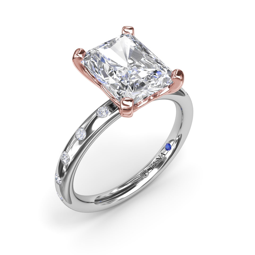 Flush Set Radiant Diamond Engagement Ring