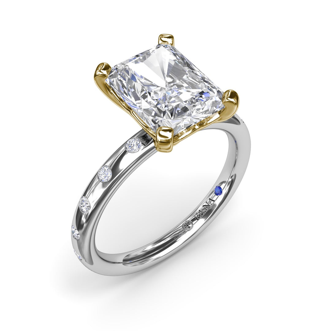 Flush Set Radiant Diamond Engagement Ring