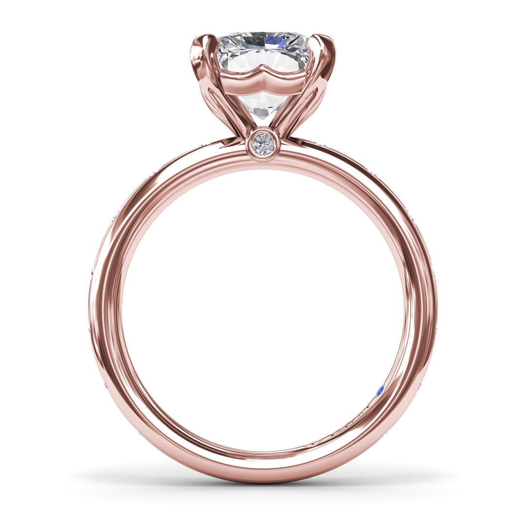 Flush Set Radiant Diamond Engagement Ring