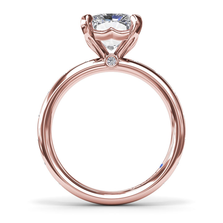 Flush Set Radiant Diamond Engagement Ring