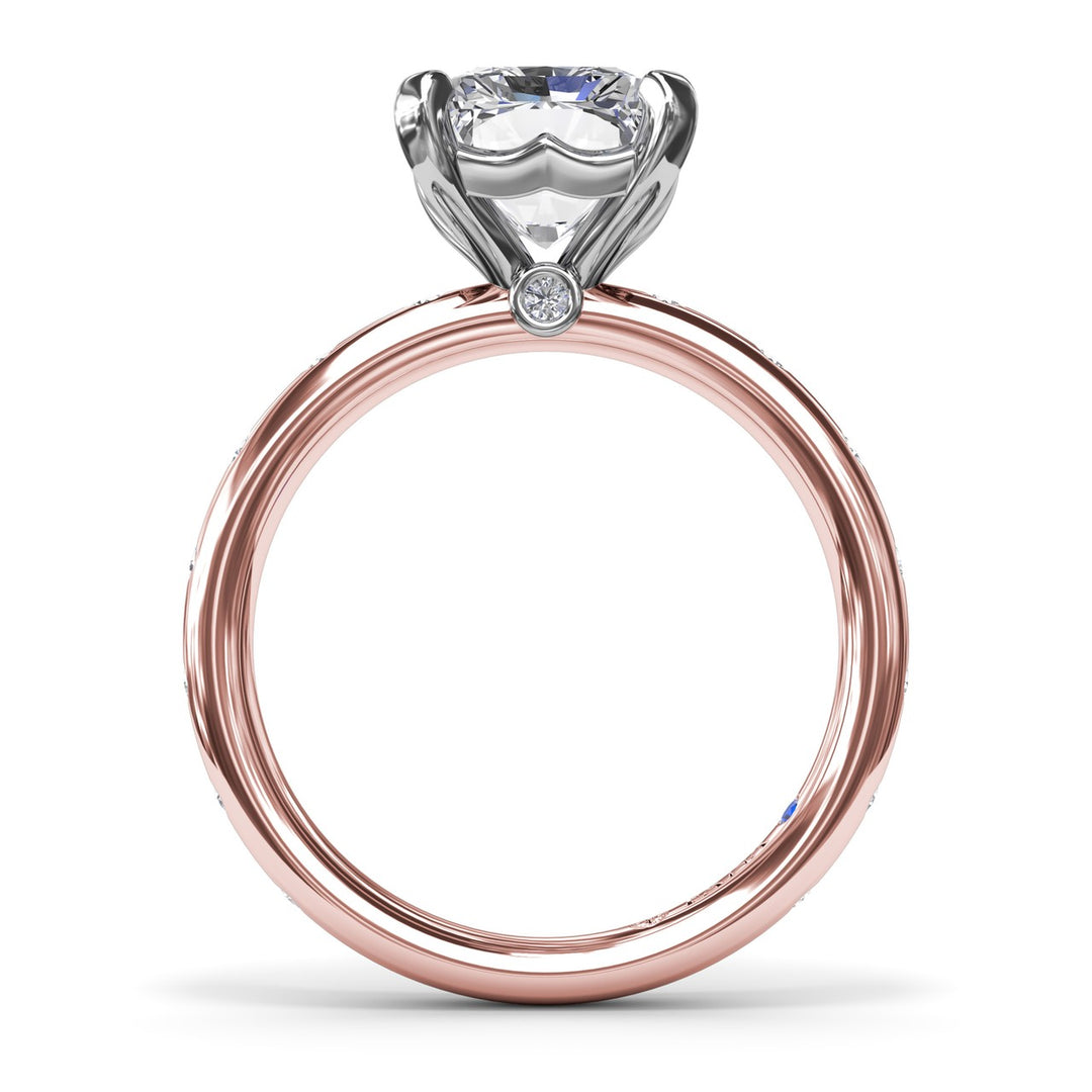 Flush Set Radiant Diamond Engagement Ring