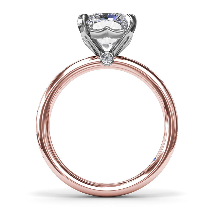 Flush Set Radiant Diamond Engagement Ring