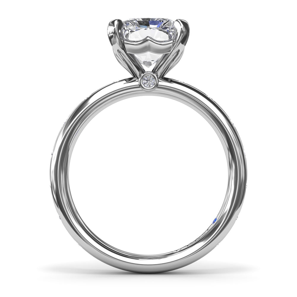 Flush Set Radiant Diamond Engagement Ring