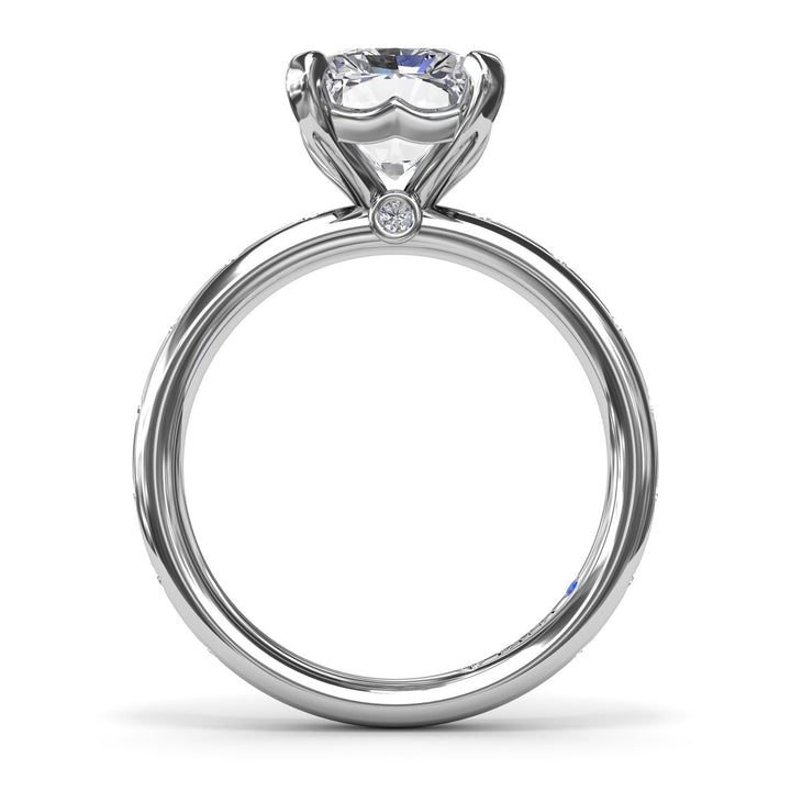 Flush Set Radiant Diamond Engagement Ring
