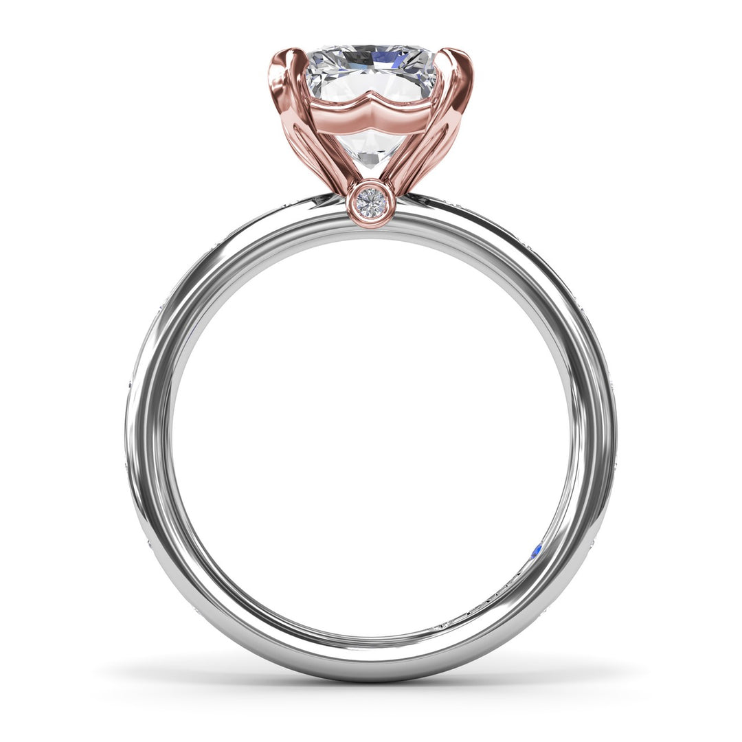 Flush Set Radiant Diamond Engagement Ring