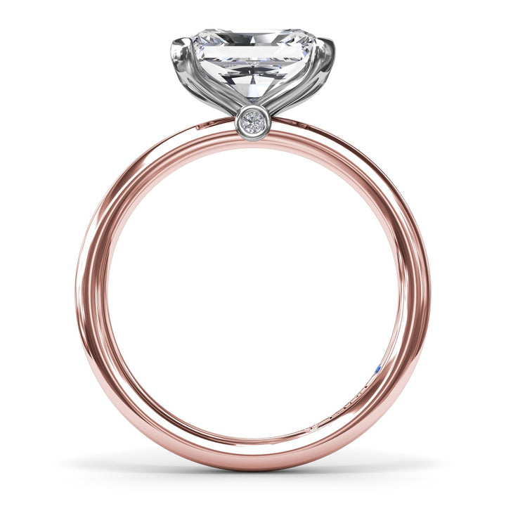 East West Half Bezel Diamond Engagement Ring