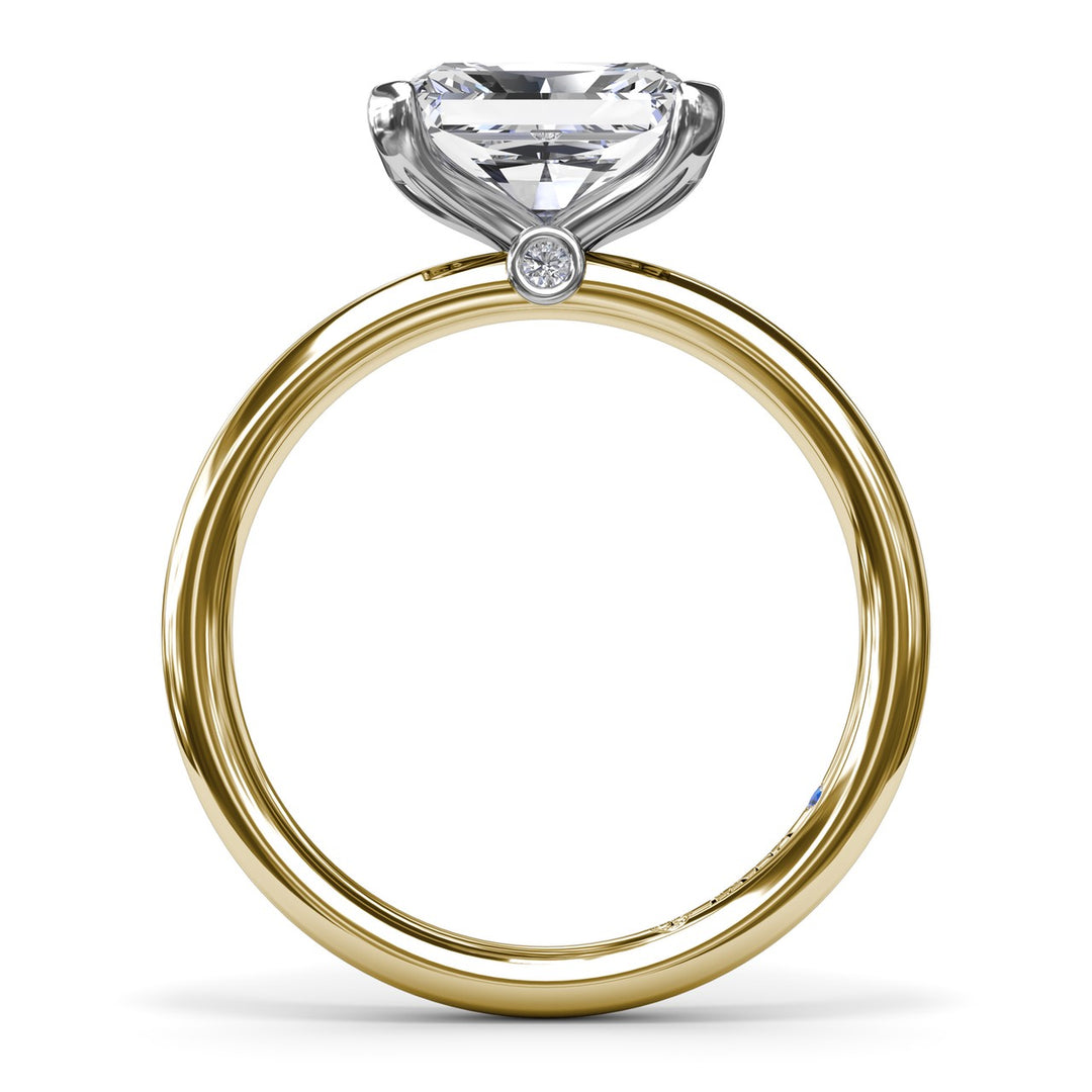 East West Half Bezel Diamond Engagement Ring
