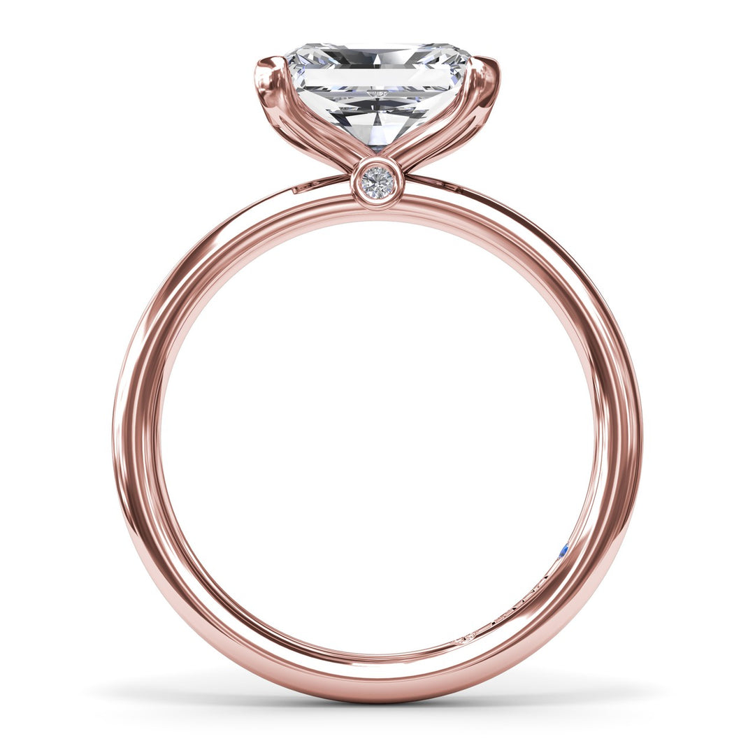 East West Half Bezel Diamond Engagement Ring