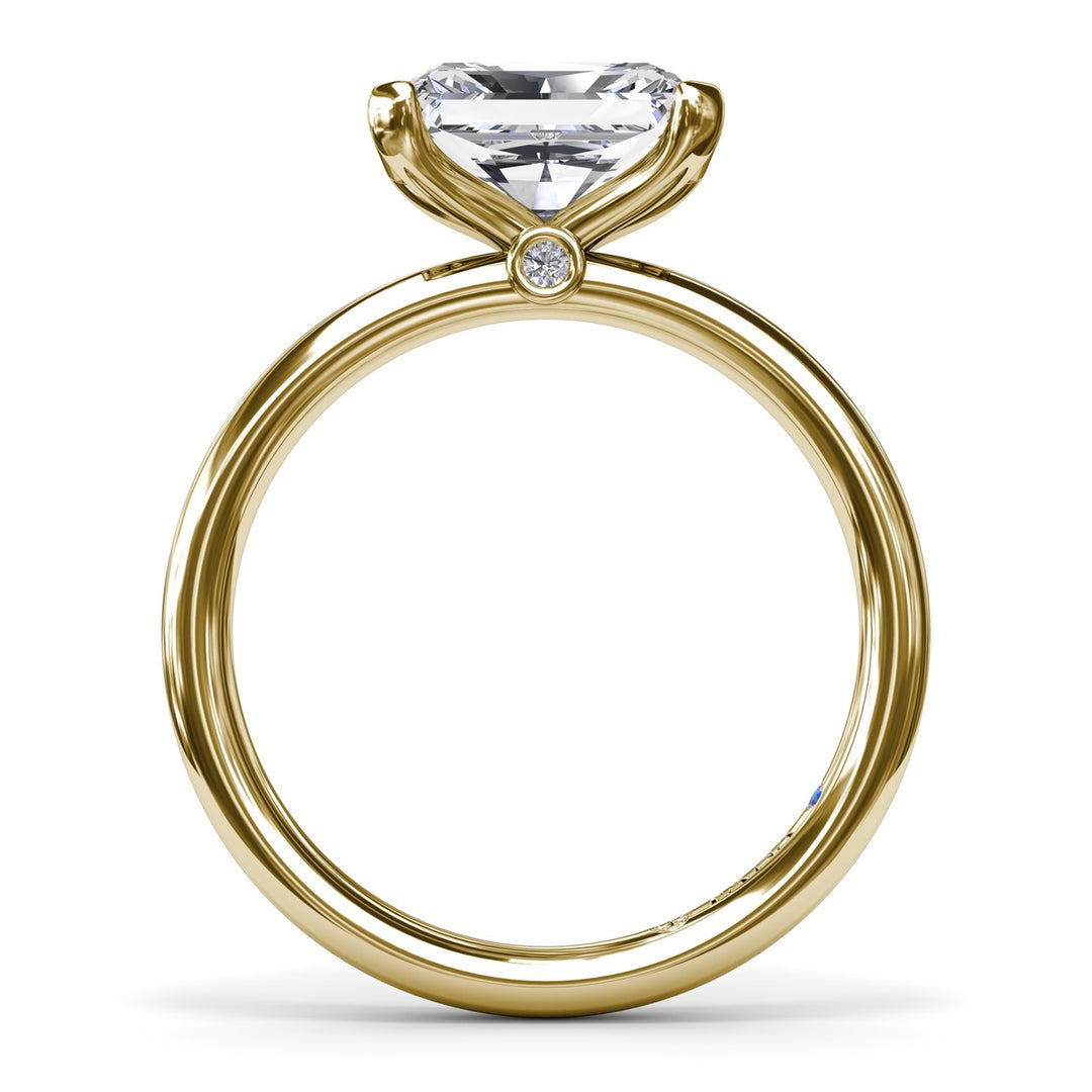 East West Half Bezel Diamond Engagement Ring