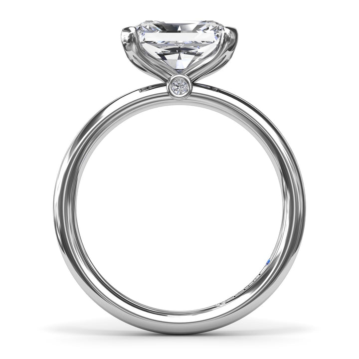East West Half Bezel Diamond Engagement Ring