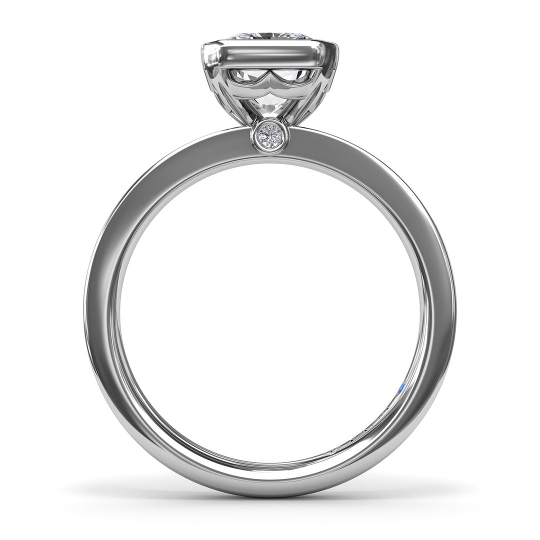 Radiant Bezel Set Engagement Ring