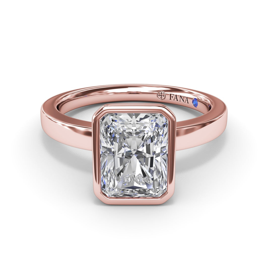 Radiant Bezel Set Engagement Ring