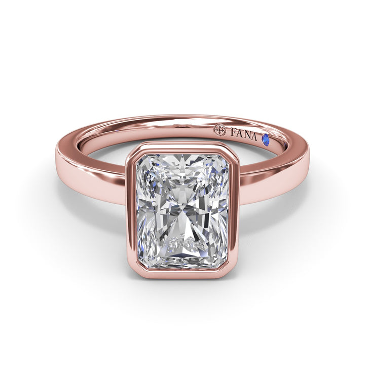 Radiant Bezel Set Engagement Ring