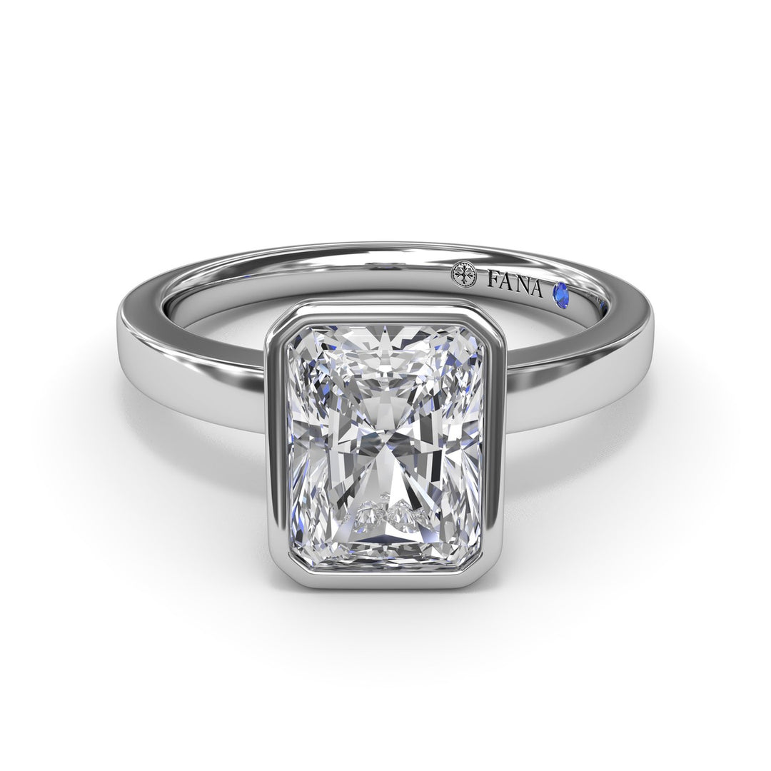 Radiant Bezel Set Engagement Ring