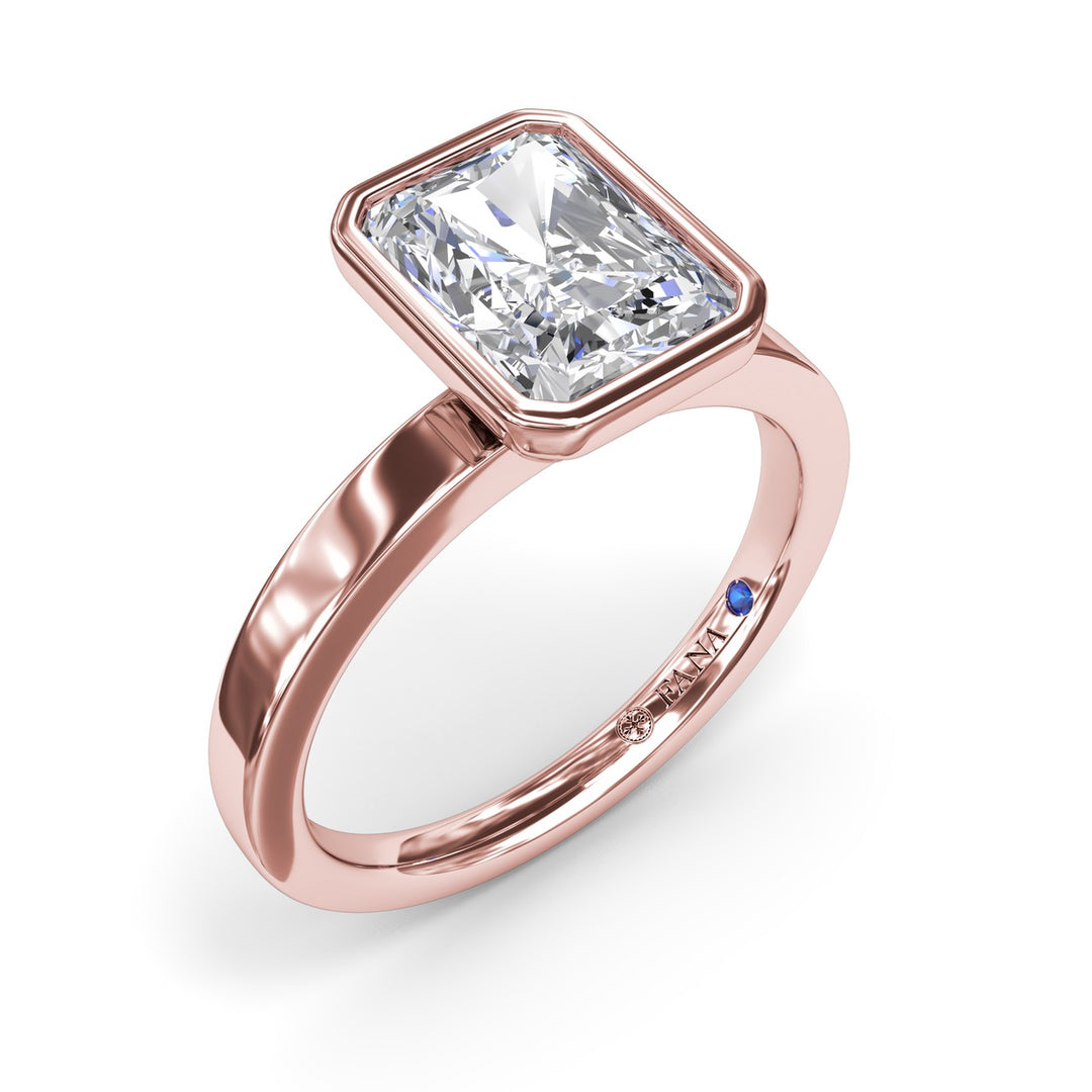 Radiant Bezel Set Engagement Ring
