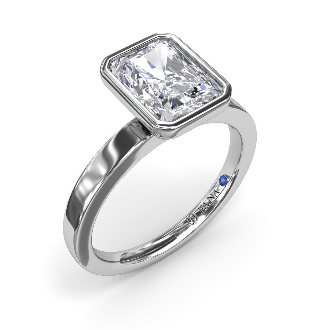 Radiant Bezel Set Engagement Ring